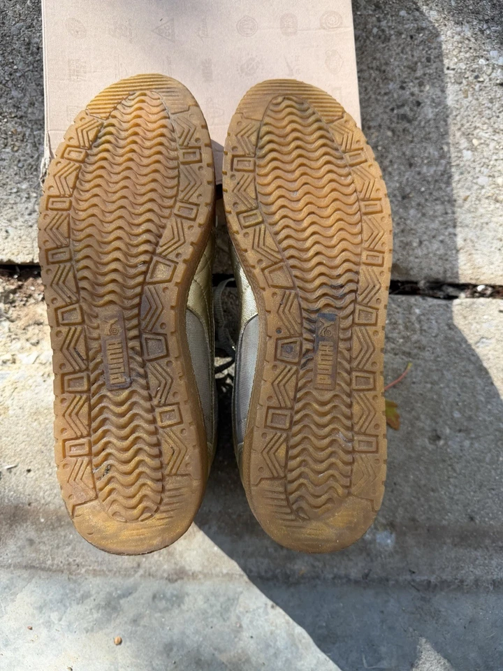 PUMA SKY GOLD WOMENS SIZE 12 MID ANKLE SNEAKERS "BARLEY WORN" - Image 2 of 4