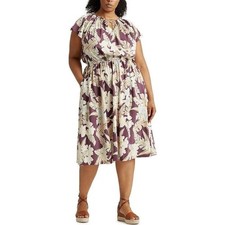 Chaps 3x Plus Size Dress- XXXL- stretchy, lightweight, elastic waist pockets
