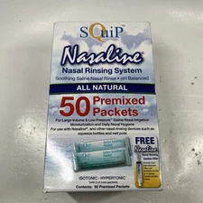 Nasaline Nasal Rinsing System All Natural 50 Premixed Packets Exp 09/2027 Sealed