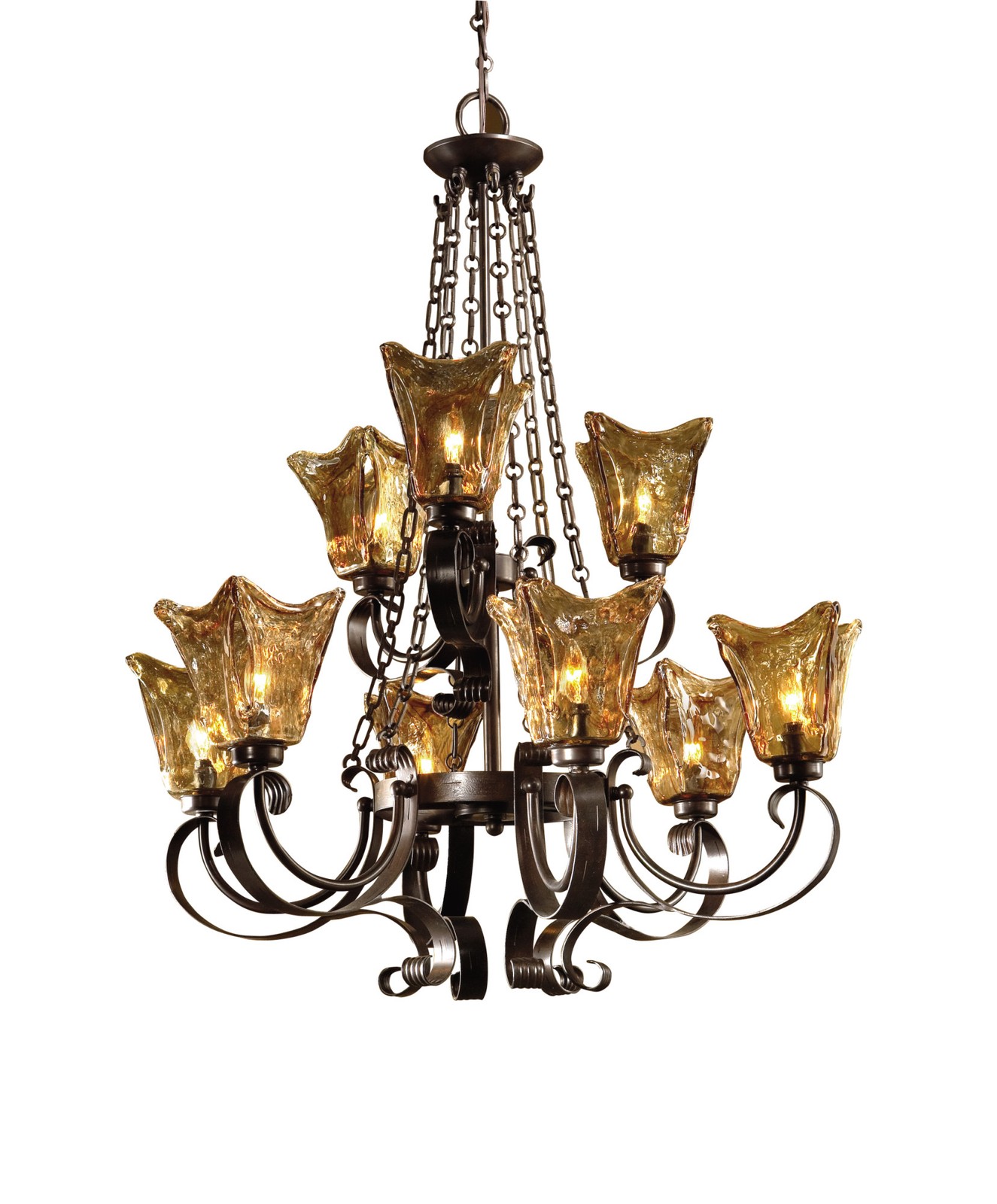 Uttermost 21005 Vetraio 9 Light 2 Tier Antique European Scrolled - Bronze