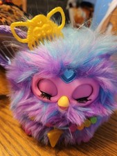Furby Purple Plush Tie Dye Interactive Talking Toy 2023 Glowing Ears -Working