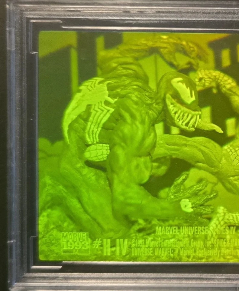 1993 Marvel Universe SPIDER-MAN VS VENOM #H-IV 3D Hologram BCCG 10 Mint - Image 2 of 4