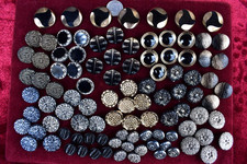 97 pcs LOT OLD CZECH RARE VINTAGE GLASS BUTTONS 1930´s ART-DECO
