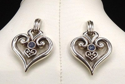 Brighton Earrings Alcazar Glint Blue Crystal Heart Drop Dangle