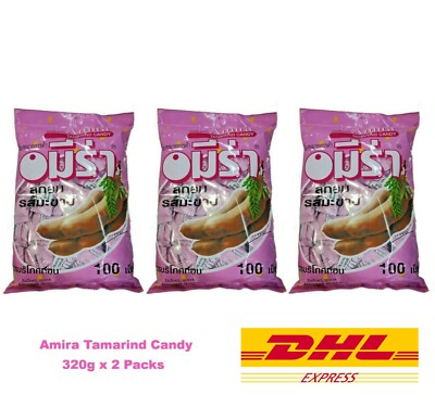 3 x Tamarind Candy Amira Sweet & Sour Delicious Tamarind Candy Pack (300 Tabs)