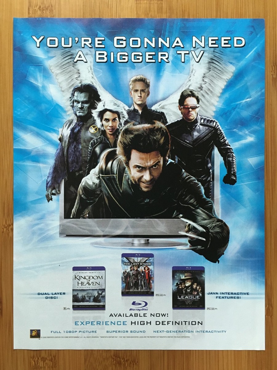 2006 X-3: X-Men The Last Stand Bluray/DVD Print Ad/Poster Hugh