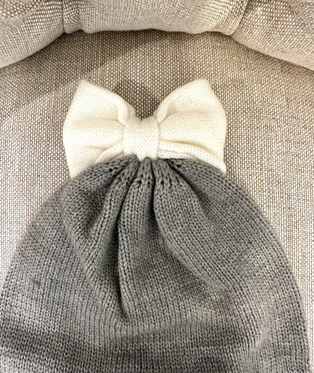 NWT NEW Kate Spade Winter Knit Hat Colorblock Bow Beanie 