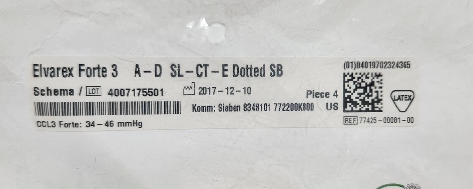 Jobst Elvarex Forte 3 CCL3 34-46mmHg Compression Stockings A-D SL-CT-E Dotted SB - Image 3 of 3