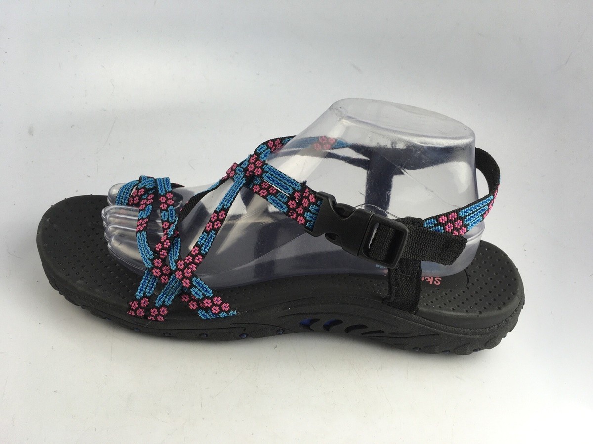 Skechers Women's Reggae-Loopy Sandals Azul Blue/ Pink/ Black Sz 10 US