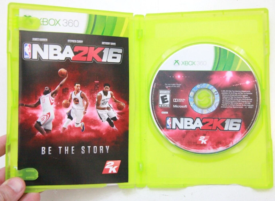 NBA 2K16 Xbox 360 Video Game Anthony Davis Box Curry Harden Manual Everyone BB94 - Image 2 of 4