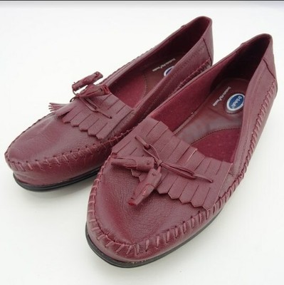 dr scholl's leather kiltie tassel loafers