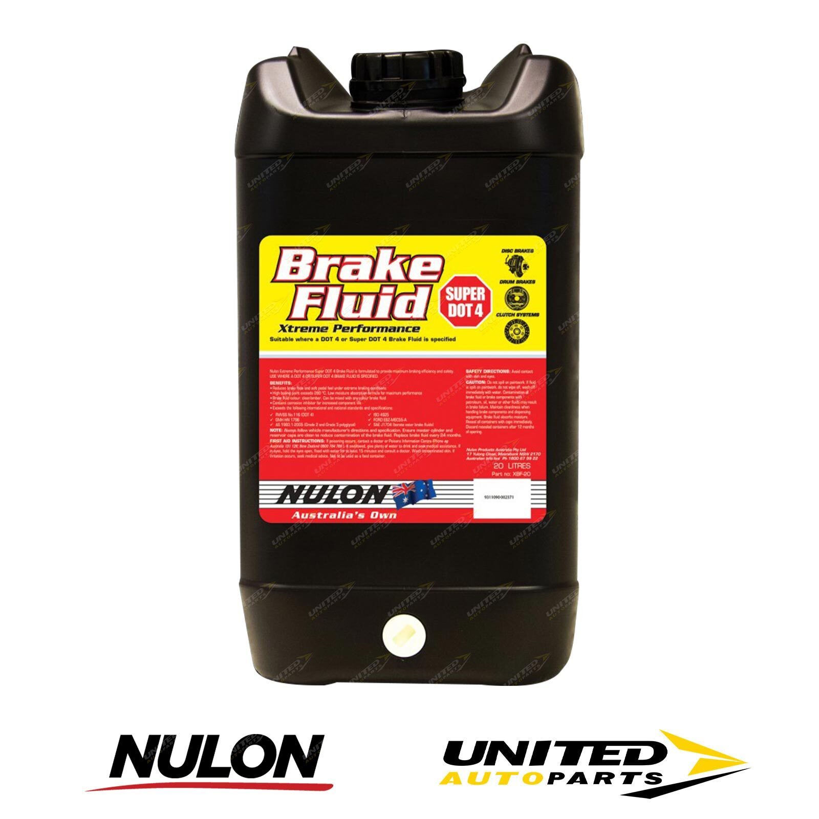 NULON Xtreme Performance Brake Fluid Super DOT 4 20L for SKODA Yeti