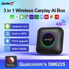 CarlinKit 8+128GB AI TV Box Android13 Supports Wireless CarPlay Android Auto GPS
