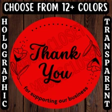 40 THANK YOU STICKERS 2"  ROUND LABELS SEALS SHOP SMALL SCRATCH RESISTANT