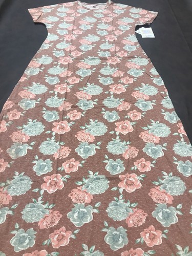Lularoe Maria Dress 🦄 Pink Blush Gray Roses Floral Maxi Long 3XL 26/28 24/26 - Picture 12 of 16