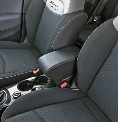 Bracciolo Per Fiat 500X | Tessuto Nero Regolabile | Originale Wood Company Italy | Ribaltabile - Foto 6