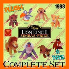 MIP SET 8 McDonald's 1998 LION KING 2 Disney PLUSH Animal Stuffed SIMBA PRIDE