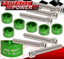 For Honda Acura Vtec Solenoid H-Series FSeries M6 Metric CNC Cup Washer Kit Gren