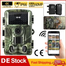 Wildkamera WLAN 4K 60MP Wildtierkamera Mit Bewegungsmelder Jagdkamera Nachtsicht