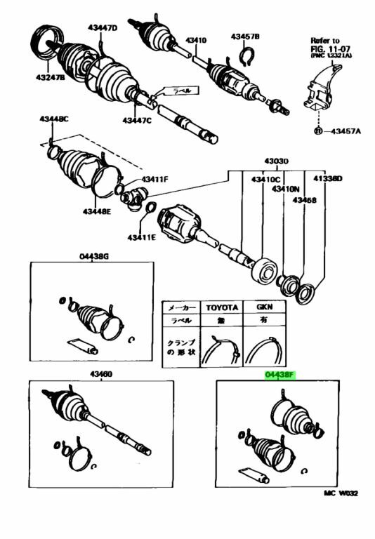 TOYOTA OEM 04438-06020 FRONT Drive Shaft Boot Kit NEO ( B-Q06