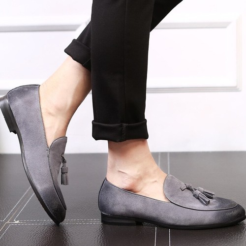 Men Casual Shoes Faux Suede Tassel Comfortable Flats Slip On Loafers Footwear - Picture 8 of 16