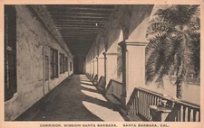 Postcard CA Santa Barbara Mission California Corridor Unposted Vintage PC K6386