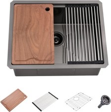 SOMRXO Stainless Steel Undermount Workstation Sink 23x18x10 Kitchen