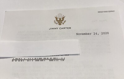 Letter From Jimmy Carter To Donate To The Carter Center Aid Less Fortunate World