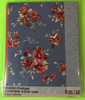 BEAUTIFUL FLORAL 'APRIL CORNELL' 6 PC NOTECARDS & ENVELOPES NIP!