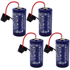 4x CR17335 3V 1750mAh PLC Li-ion Battery with Black Plug for Fanuc Drive Battery