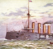 HMS King Alfred Our Navy postcard Oilette Armoured Cruiser battleship WW1 