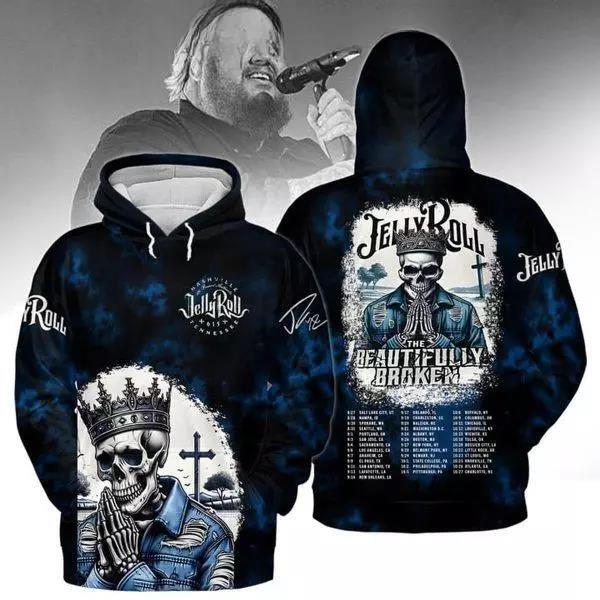 Hoodie 3D Music Lover Jelly Roll The Hoodie 3d - all printed, hot gift ,hot-image