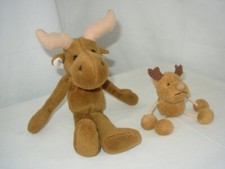 Lot Of 2 Plush Toys Elk 21Cm And Deer 7Cm PDI114
