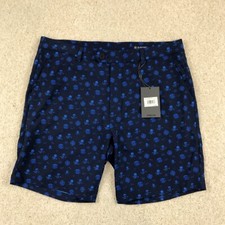 G/Fore Golf Shorts Mens 34 All Over Print Skull Pattern New Navy Blue