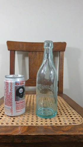 BEAUTIFUL AQUA P.A SPONGBERG ROCKFORD ILLINOIS BLOB TOP BOTTLE I.G CO MADE - Bild 2 von 10