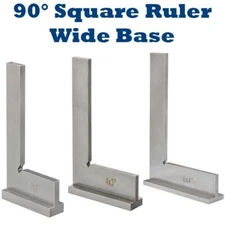 Hardened Steel 90 degree Angle Square Ruler Wide Base Measuring Work 3", 4", 6"