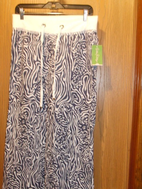 Pantalón de playa de natación nocturna azul marino brillante Lilly Pulitzer TALLA M NUEVO $128