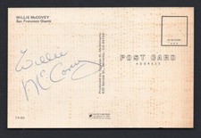 Willie McCovey S.F. Giants Autographed Postcard Signed On Back 3.5 x 5.5