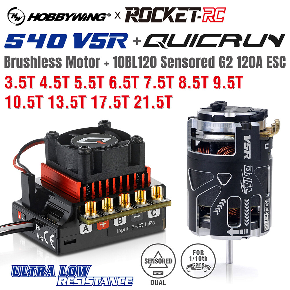 Hobbywing 120A ESC Rocket 540 Motor Sensored Brushless Combo for 1