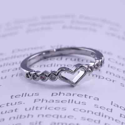 Gift Sweetheart 925 Silver Ring Women Heart Cubic Zircon Sz 6-10
