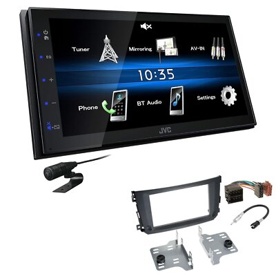 JVC 2 DIN Digital Autoradio Bluetooth USB für Smart ForTwo 2010-2015 schwarz
