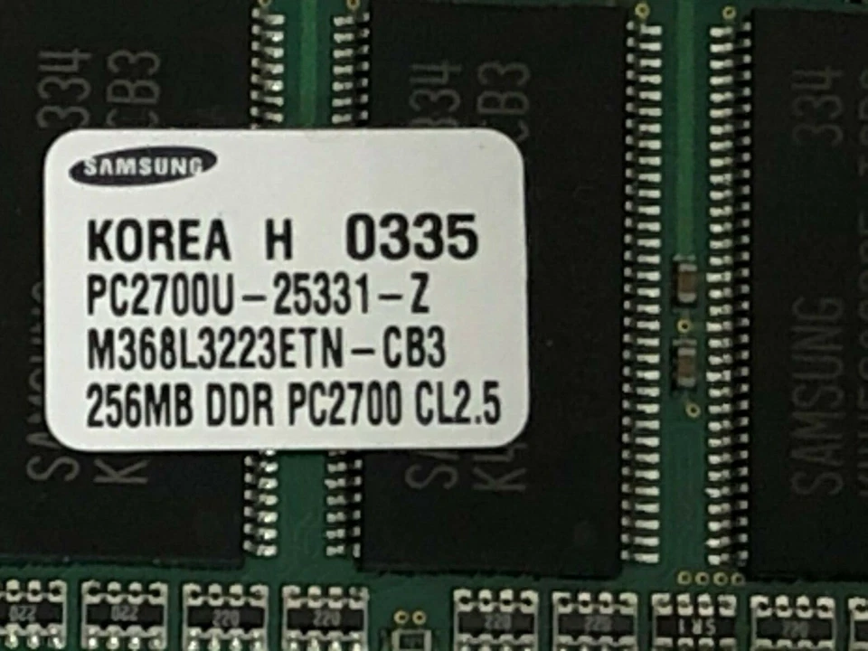 NEW SAMSUNG DDR PC2700U-25331-CB3 CL2.5  256MB RAM For Desktop/PC (B598) - Image 2 of 4