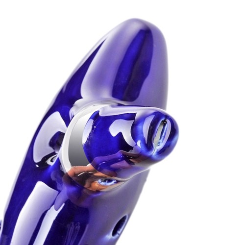 12 Hole Ocarina Ceramic Alto C Legend of Zelda Ocarina Flute Blue Instrument New - Picture 4 of 8