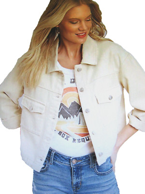 Vigoss~New With Tags~Vanilla Natural Vigoss  Cinched Bottom Jacket~Size Large