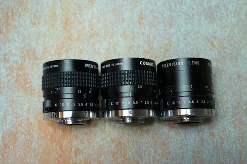 TV lenses Pentax 50mm,25m Cosmicar 50mm + rings PC Pacific CSC-795 PAL camera - Picture 7 of 16