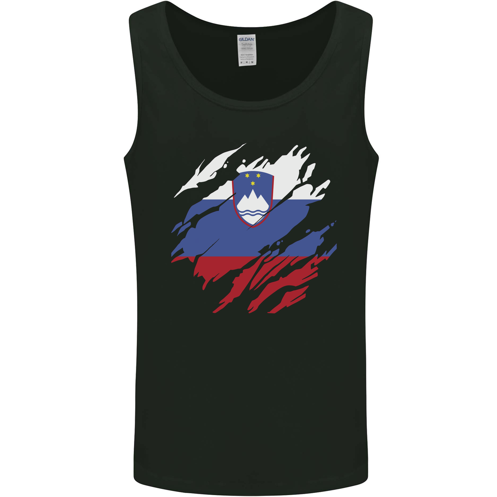 Torn Slovenia Flag Slovenian Day Football Mens Vest Tank Top