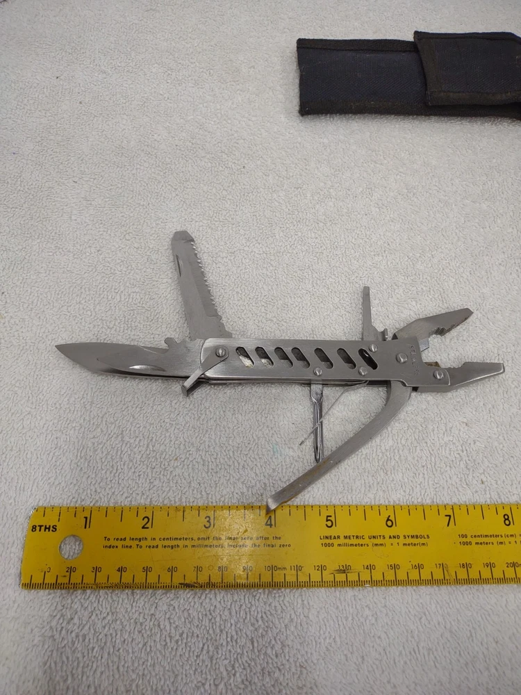 Multi Tool Knife Pliers Saw Screwdriver Bottle Open Stainless Steel Survival Kit