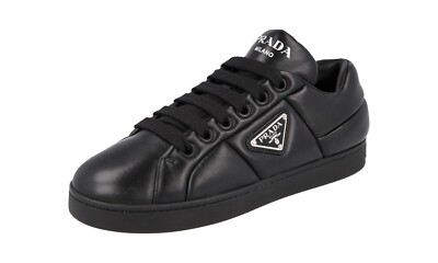 PRADA Leder PADDED NAPPA DOWNTOWN Sneaker - 1E204N - Schwarz - NEU