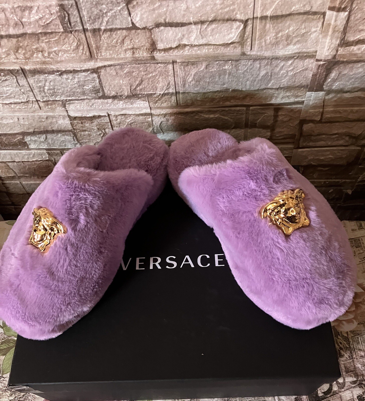 PANTOFOLA D’ORO NUOVE pantofole lavanda Versace Palazzo donna taglia 9