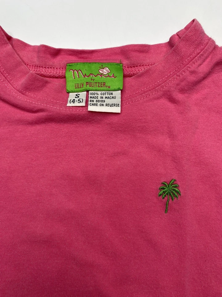 Camiseta Minnie Lilly Pulitzer Niñas Manga Corta Cuello Redondo Talla S 4-5 Rosa De Colección Foto 4 de 4